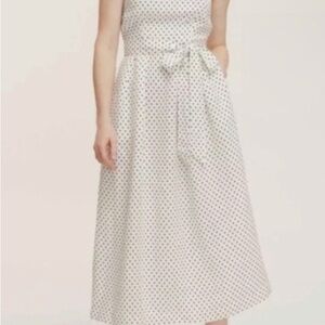 Kate Spade White and Black Polka Dot Midi Dress